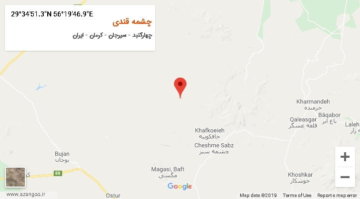 روستای چشمه قندی بر روی نقشه