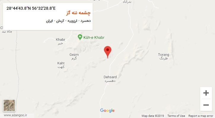 روستای چشمه ننه گز بر روی نقشه