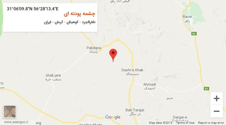 روستای چشمه پودنه ای بر روی نقشه