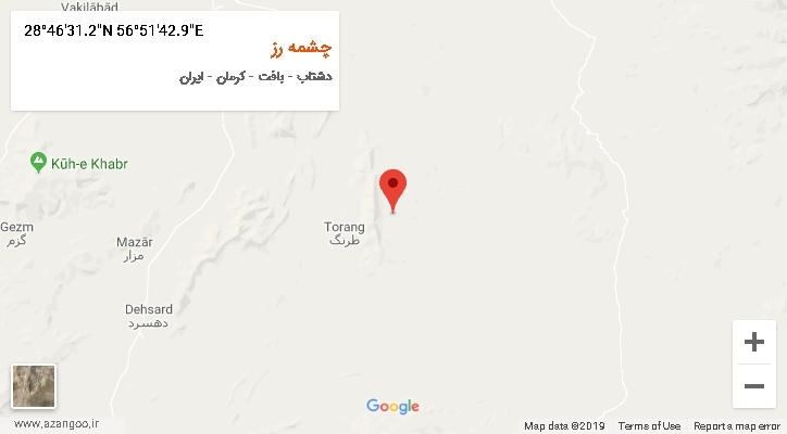 روستای چشمه رز بر روی نقشه