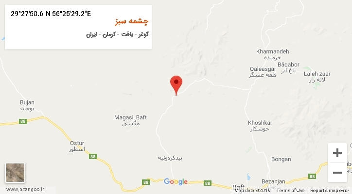 روستای چشمه سبز بر روی نقشه