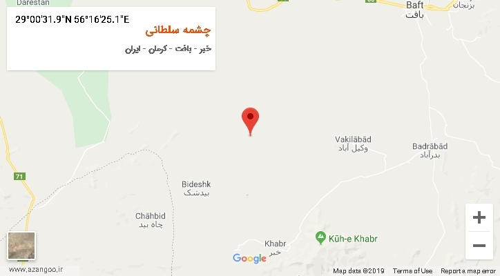 روستای چشمه سلطانی بر روی نقشه