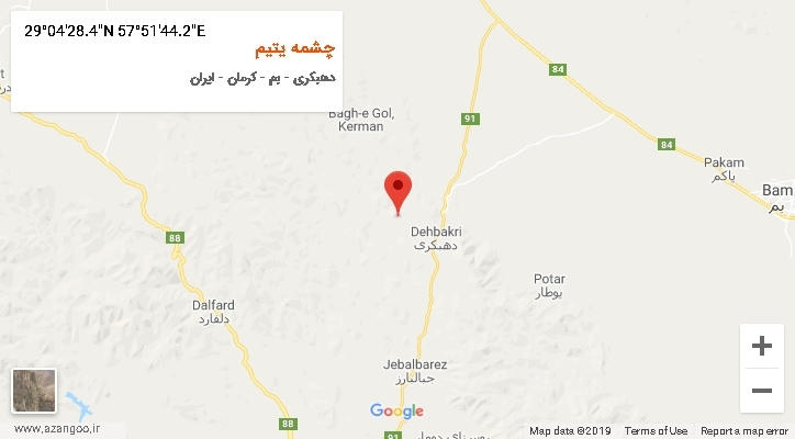 روستای چشمه یتیم بر روی نقشه