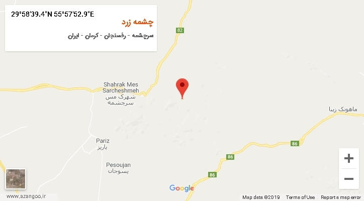 روستای چشمه زرد بر روی نقشه