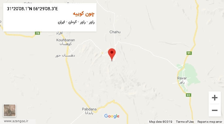 روستای چون کوییه بر روی نقشه