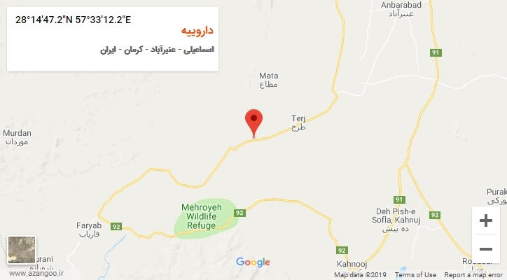 روستای داروییه بر روی نقشه