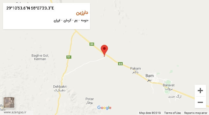روستای دارزین بر روی نقشه