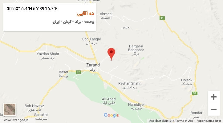 روستای ده آقایی بر روی نقشه