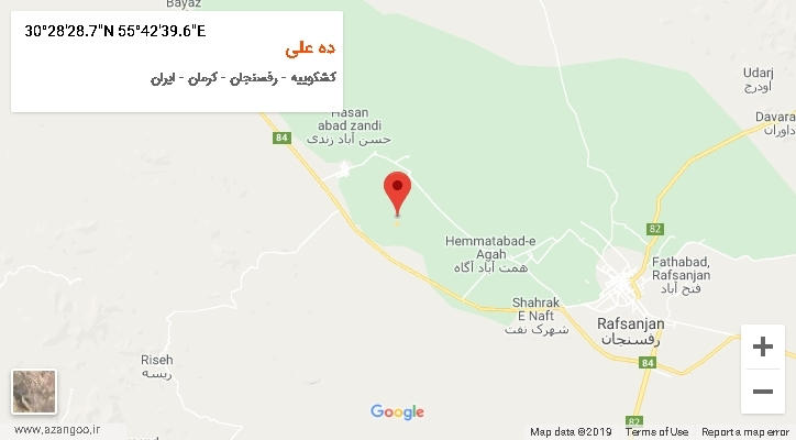 روستای ده علی بر روی نقشه