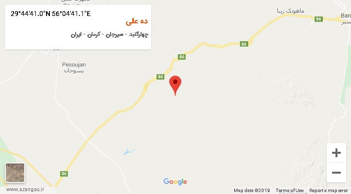 روستای ده علی بر روی نقشه