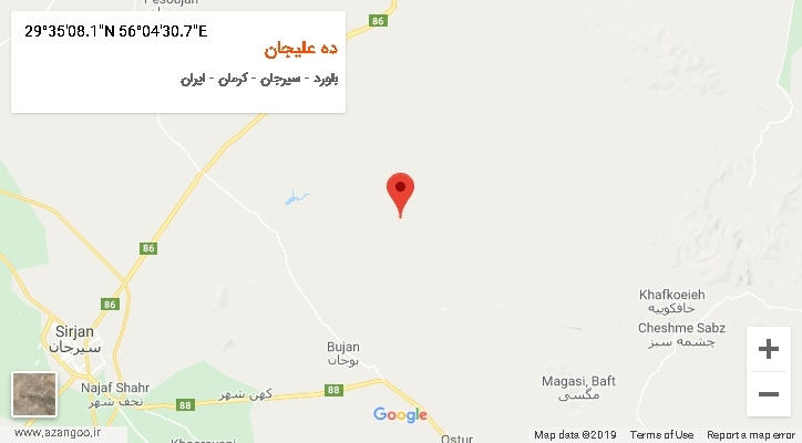 روستای ده علیجان بر روی نقشه
