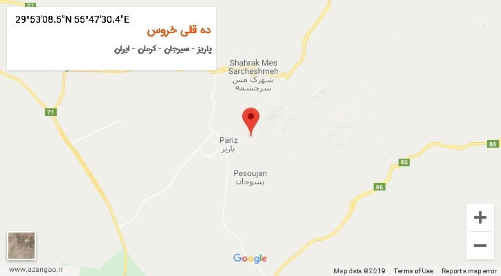 روستای ده قلی خروس بر روی نقشه