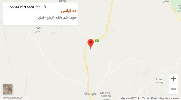 روستای ده قیاسی بر روی نقشه