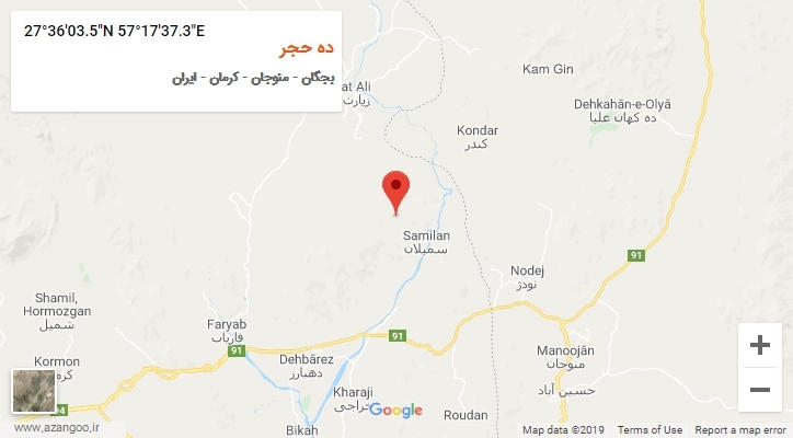 روستای ده حجر بر روی نقشه
