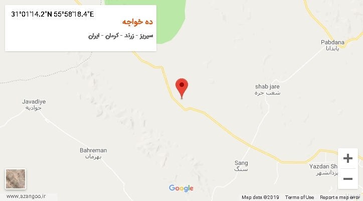 روستای ده خواجه بر روی نقشه