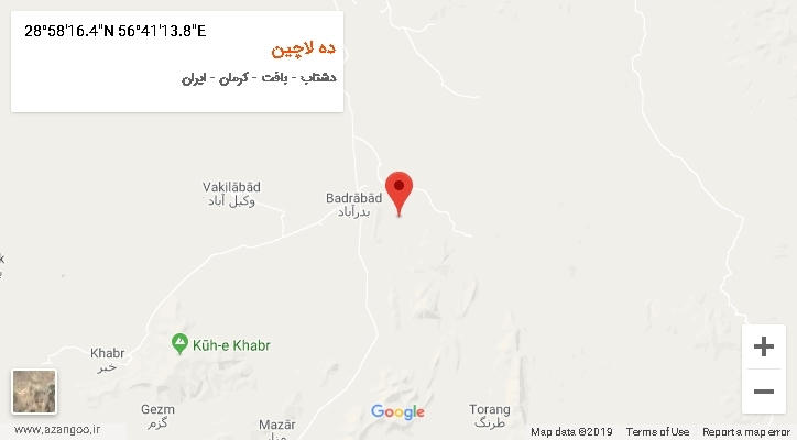روستای ده لاچین بر روی نقشه