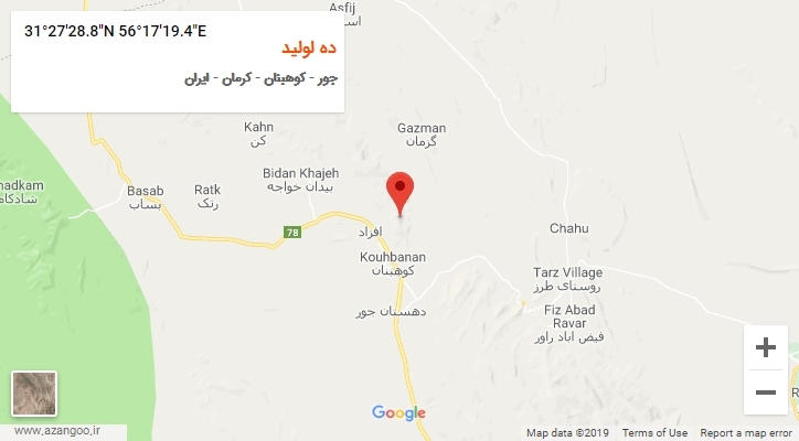 روستای ده لولید بر روی نقشه