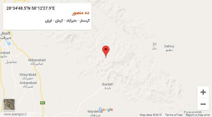 روستای ده منصور بر روی نقشه
