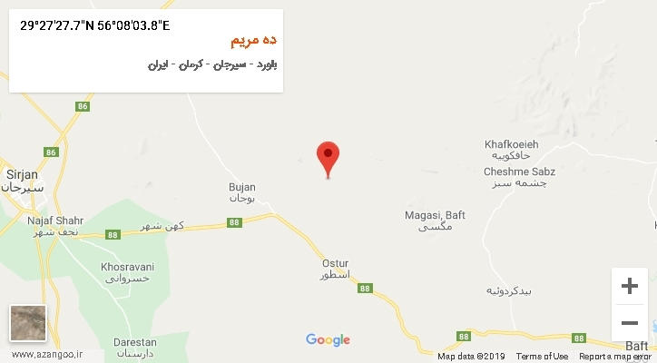روستای ده مریم بر روی نقشه