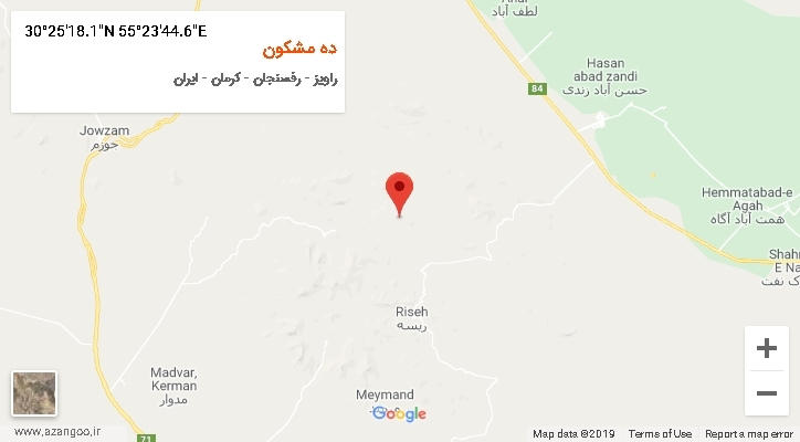 روستای ده مشکون بر روی نقشه