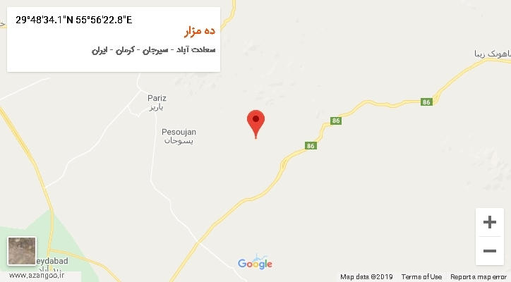 روستای ده مزار بر روی نقشه