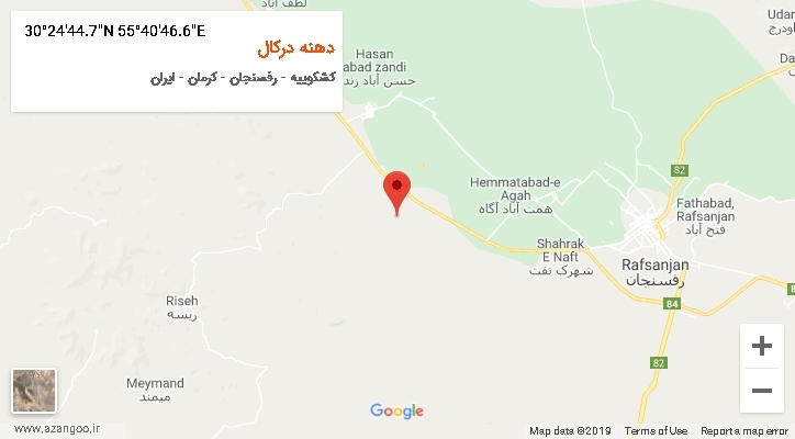 روستای دهنه درکال بر روی نقشه
