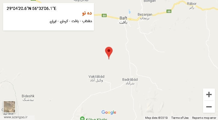 روستای ده نو بر روی نقشه