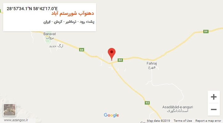 روستای دهنوآب شوررستم آباد بر روی نقشه