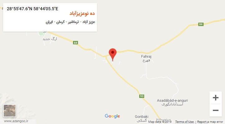 روستای ده نوعزیزآباد بر روی نقشه