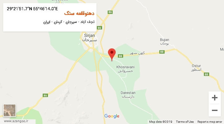 روستای دهنوقلعه سنگ بر روی نقشه