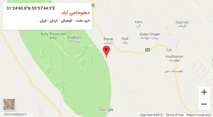 روستای دهنوحاجی آباد بر روی نقشه