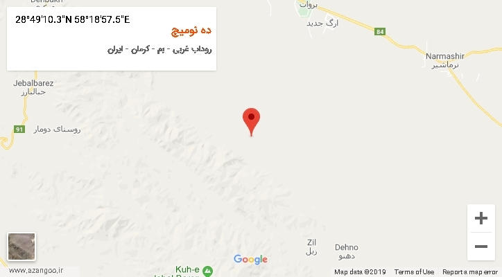 روستای ده نومیچ بر روی نقشه