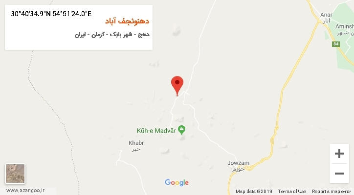 روستای دهنونجف آباد بر روی نقشه