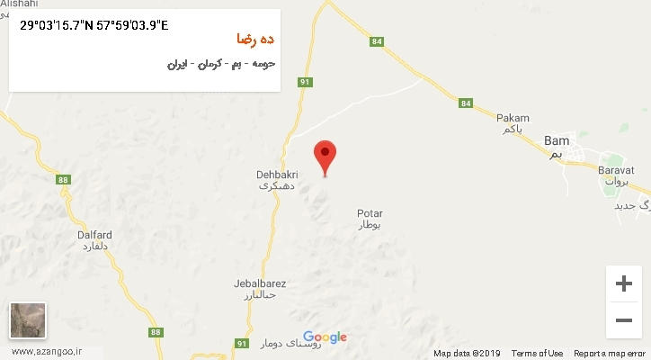 روستای ده رضا بر روی نقشه