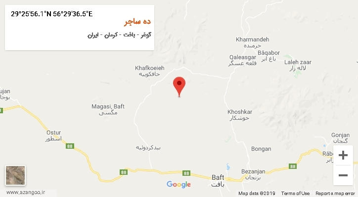 روستای ده ساجر بر روی نقشه