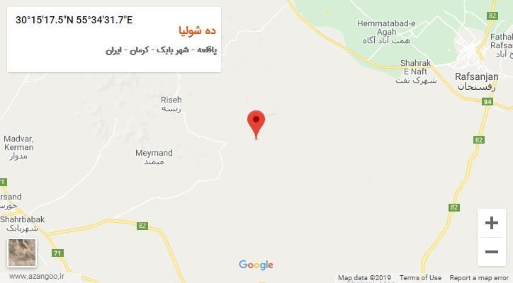 روستای ده شولیا بر روی نقشه