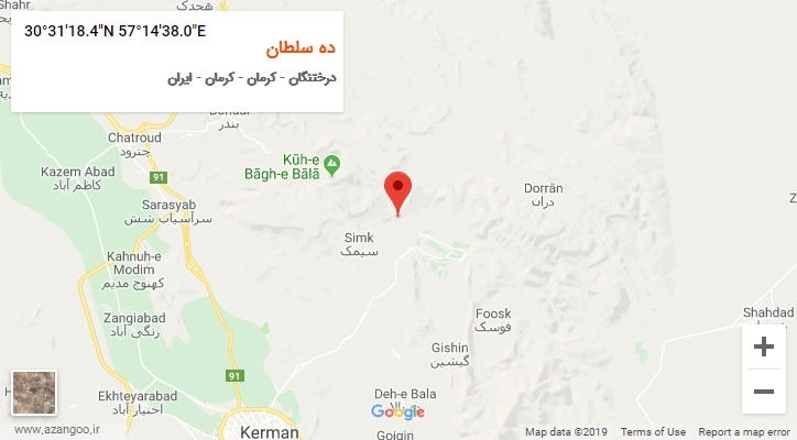 روستای ده سلطان بر روی نقشه