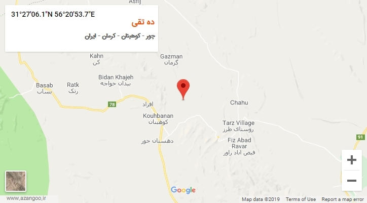 روستای ده تقی بر روی نقشه
