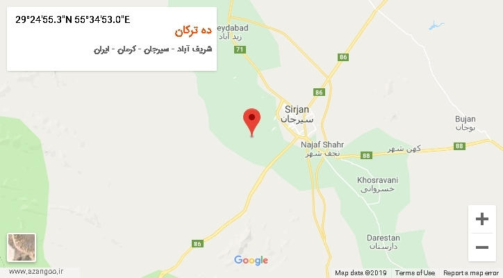 روستای ده ترکان بر روی نقشه