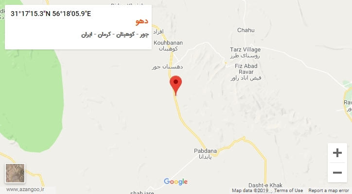 روستای دهو بر روی نقشه