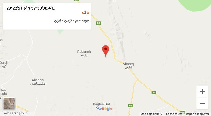 روستای دک بر روی نقشه