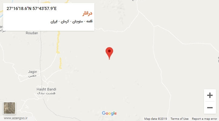 روستای درانار بر روی نقشه