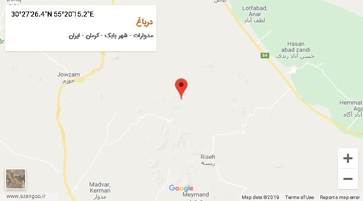 روستای درباغ بر روی نقشه