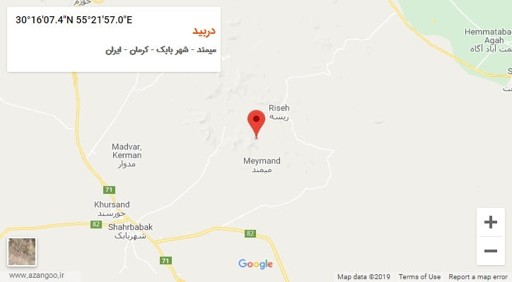 روستای دربید بر روی نقشه
