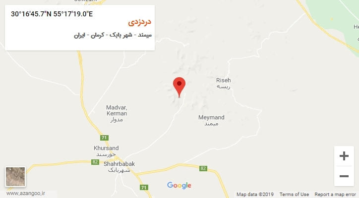 روستای دردزدی بر روی نقشه