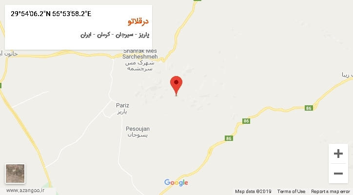 روستای درقلاتو بر روی نقشه