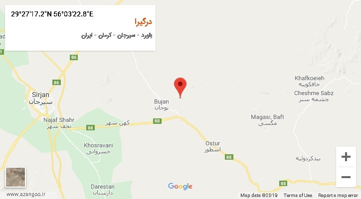 روستای درگیرا بر روی نقشه