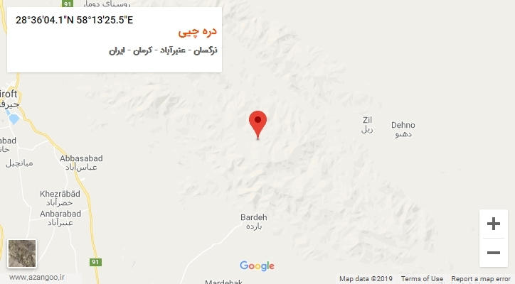 روستای دره چیی بر روی نقشه