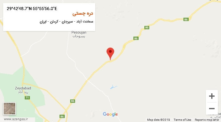 روستای دره جستی بر روی نقشه