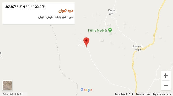 روستای دره کیوان بر روی نقشه